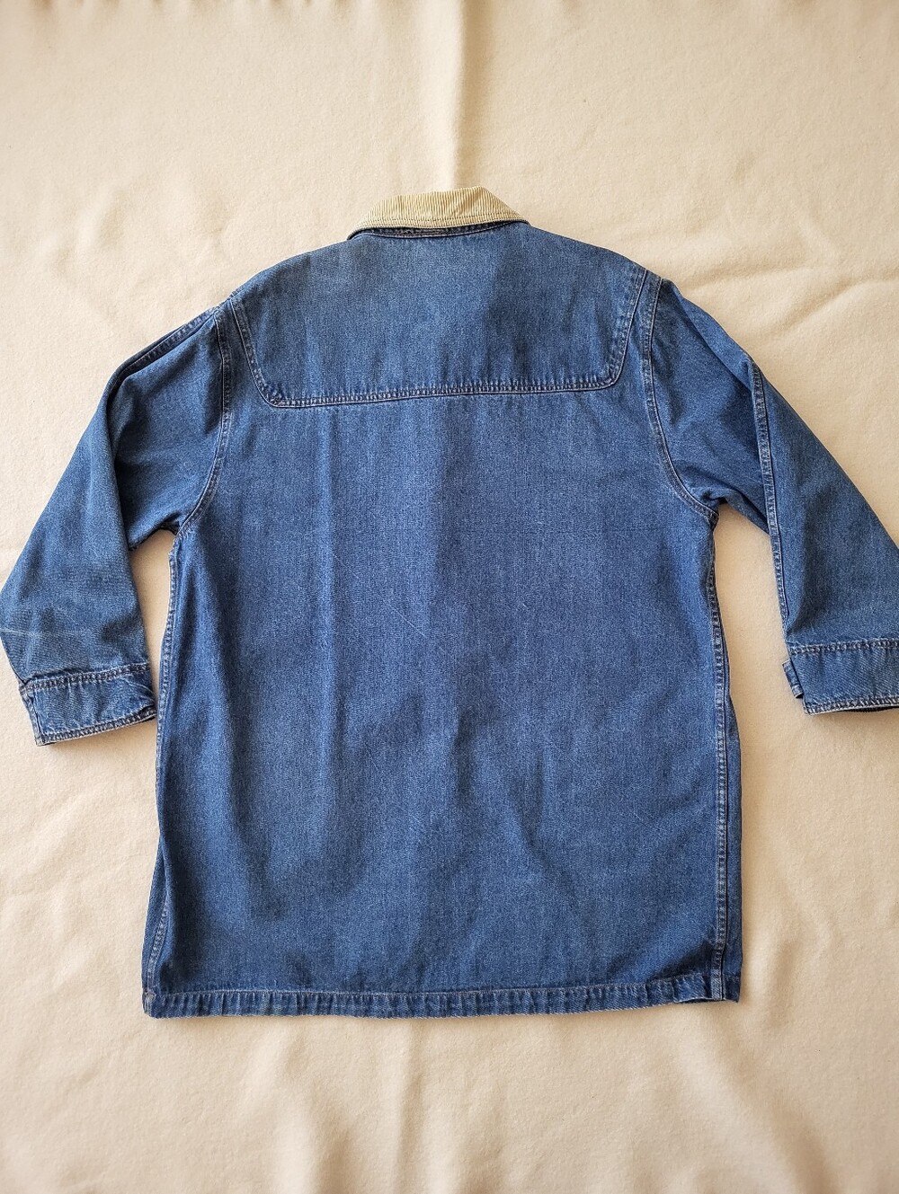 Vintage Long Denim Chore Coat Women's Size 22/24 Cotton Hong Kong - Picture 4 of 14